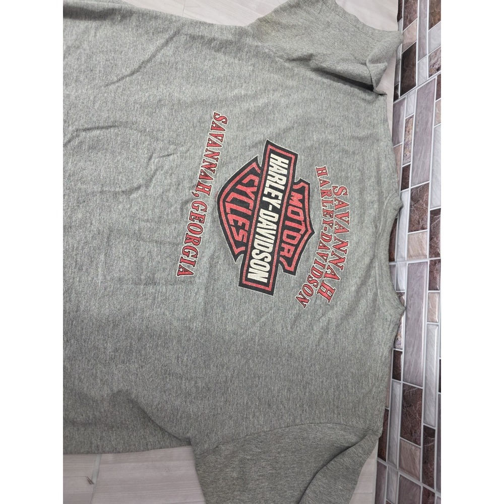 Vintage 2004 Savannah Georgia Harley Davidson T-Shirt XL Oily Distressed Cool... - Picture 12 of 16